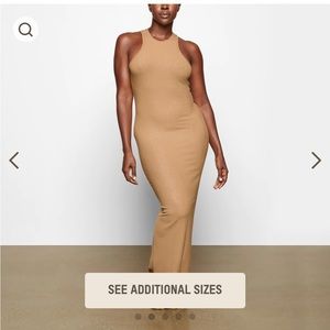 SOFT LOUNGE SHIMMER RACERBACK DRESS | CAMEL - CAMEL / XXS